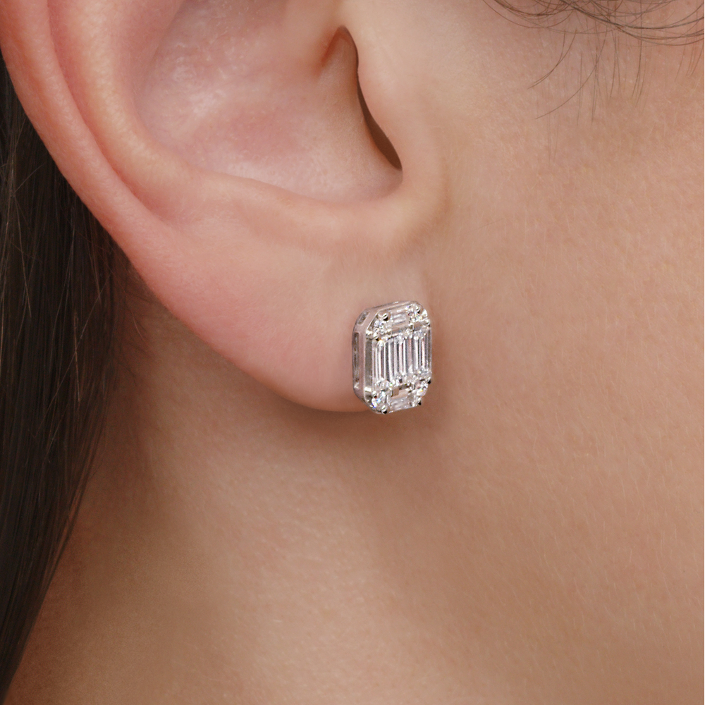 Sunburst Earrings with Diamonds in 18k Yellow Gold