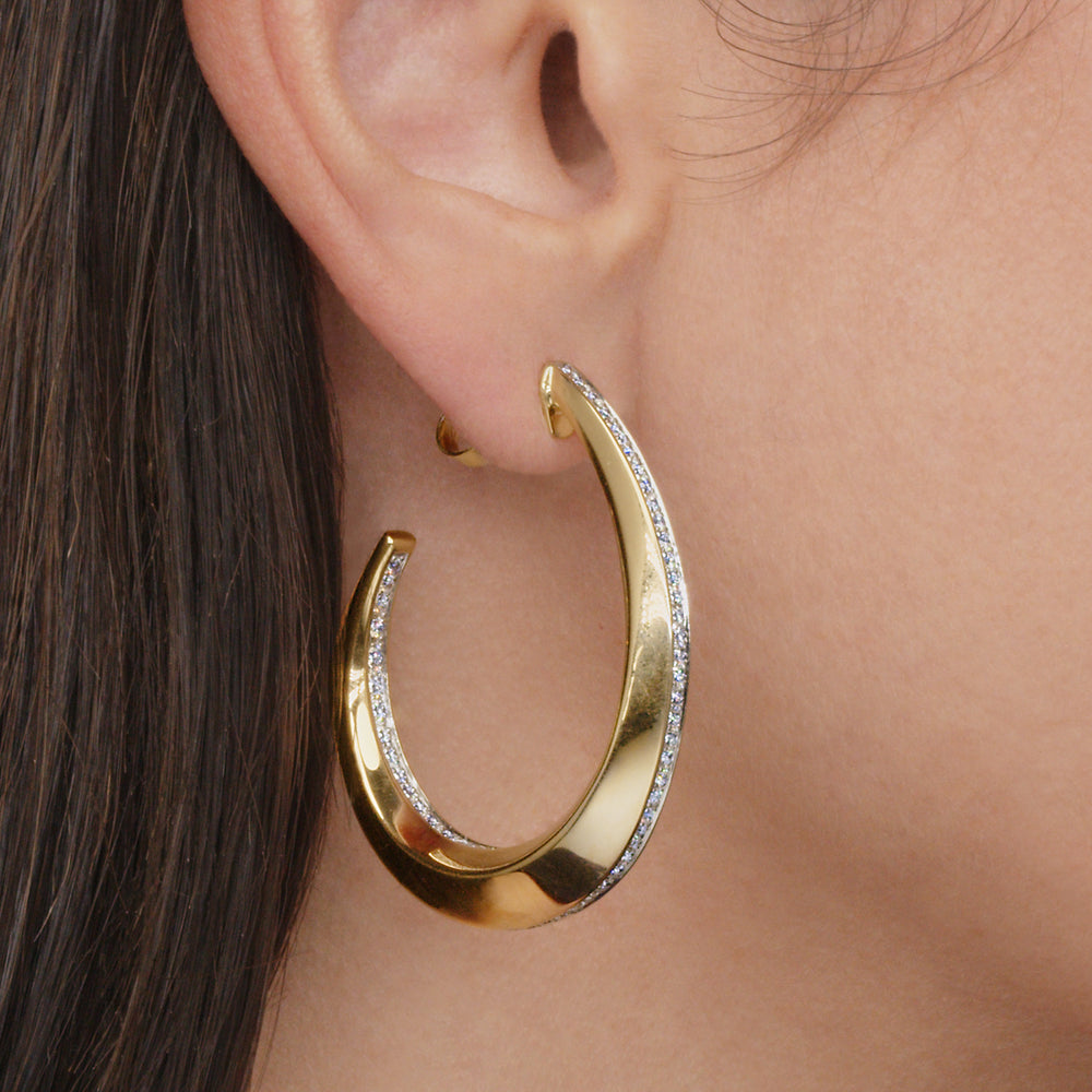 Orbit Hoop Earrings in 18K Yellow Gold