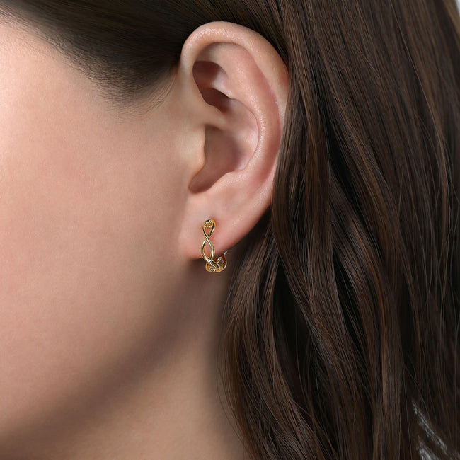 14K Yellow Gold 15mm Twisted Huggies
