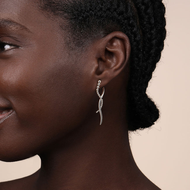 925 Sterling Silver Bujukan Drop Earrings