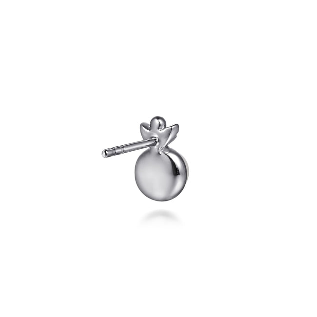 925 Sterling Silver Diamond Bujukan Pearl Stud Earrings