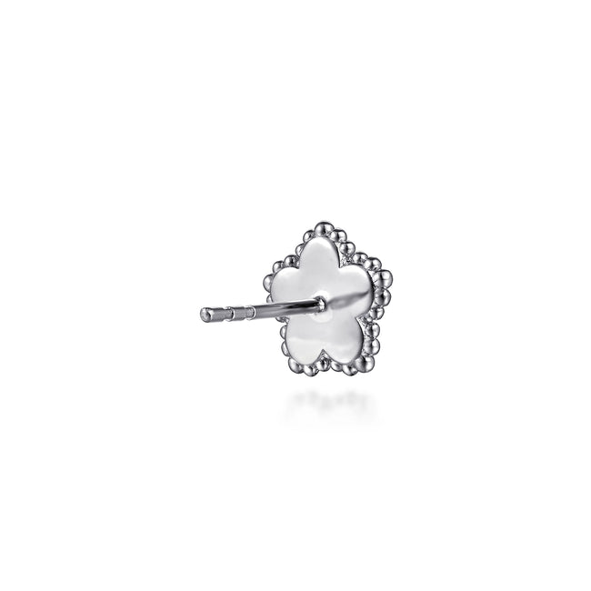 925 Serling Silver Diamond Bujukan Frame Flower Diamond Cut Stud Earrings