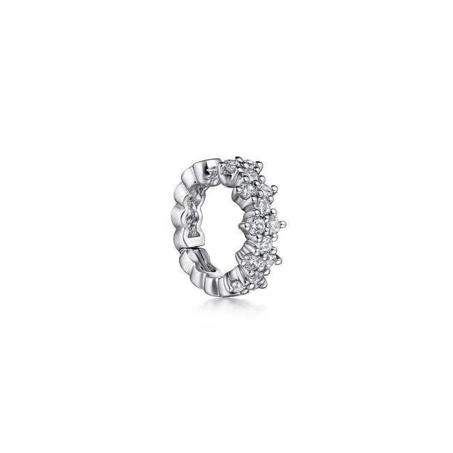 14K White Gold Single Diamond Ear Cuff