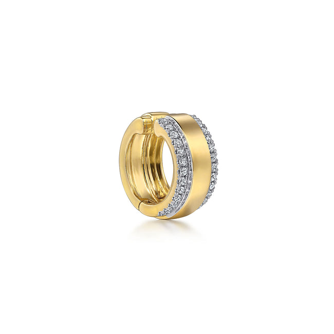 14K Yellow Gold Single Diamond Ear Cuff