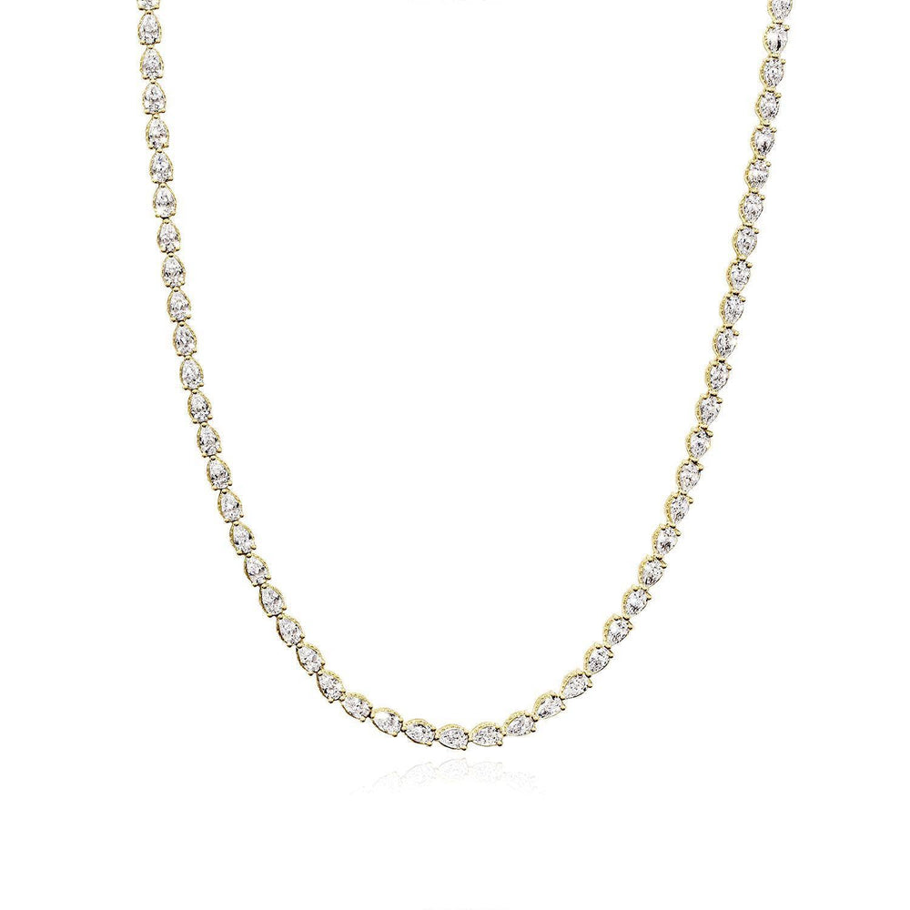 Pear Diamond Tennis Necklace
