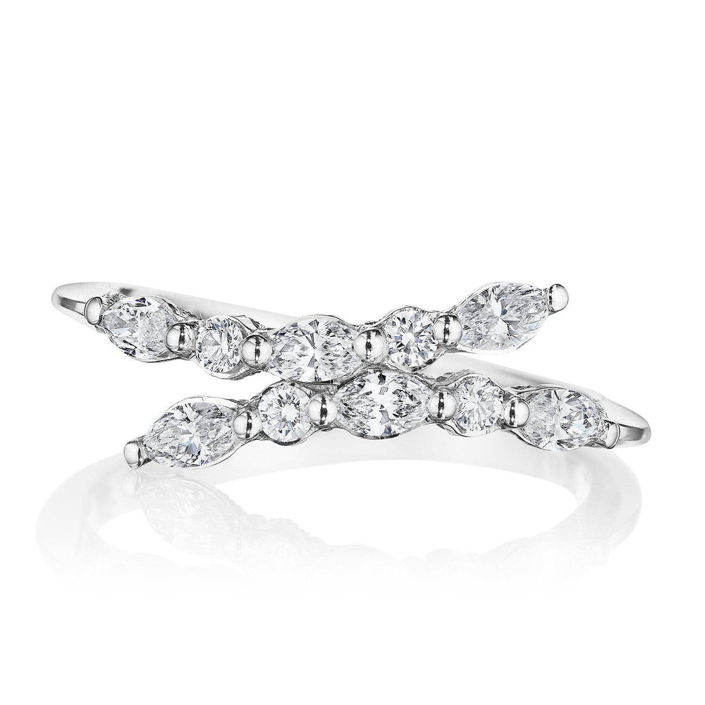 Marquise and Round Diamond Ring in 18kt White Gold