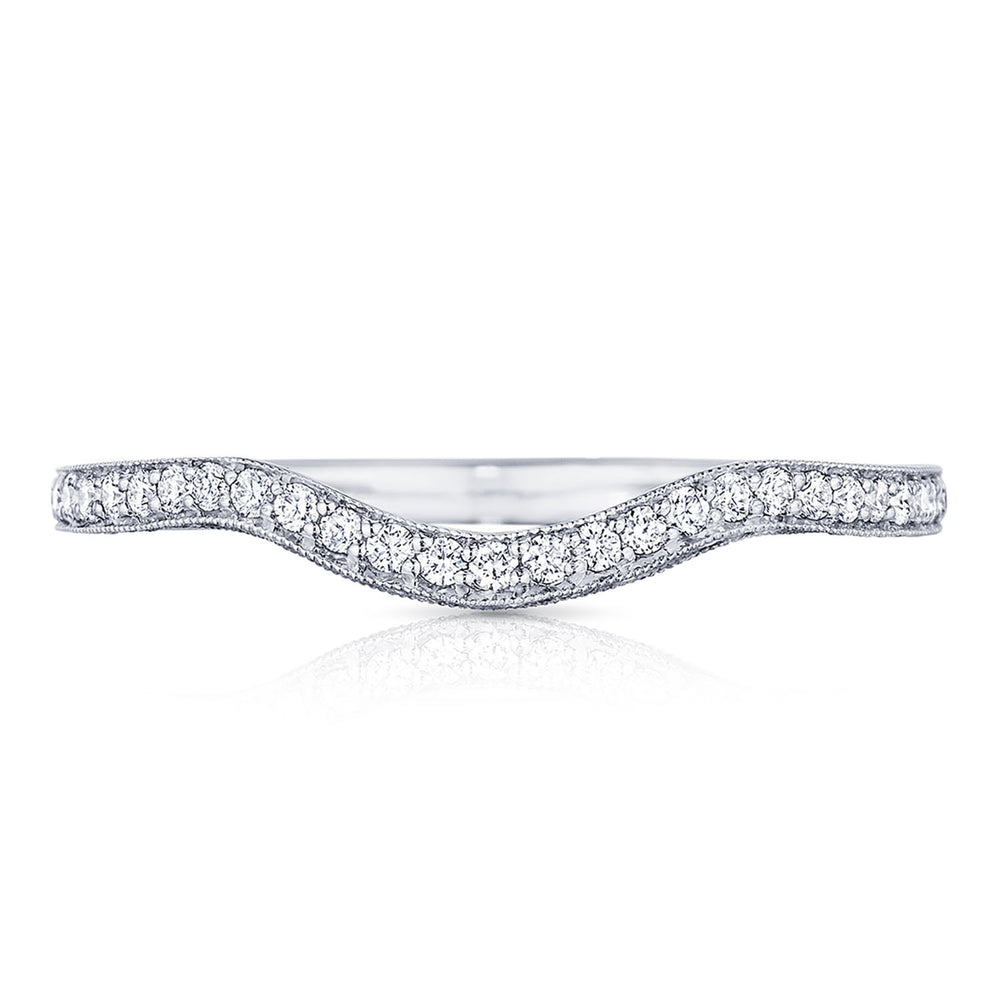 Curve with Pavé Diamonds Wedding Band