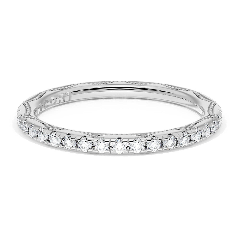 French Pavé Diamond Wedding Band, 2.0mm