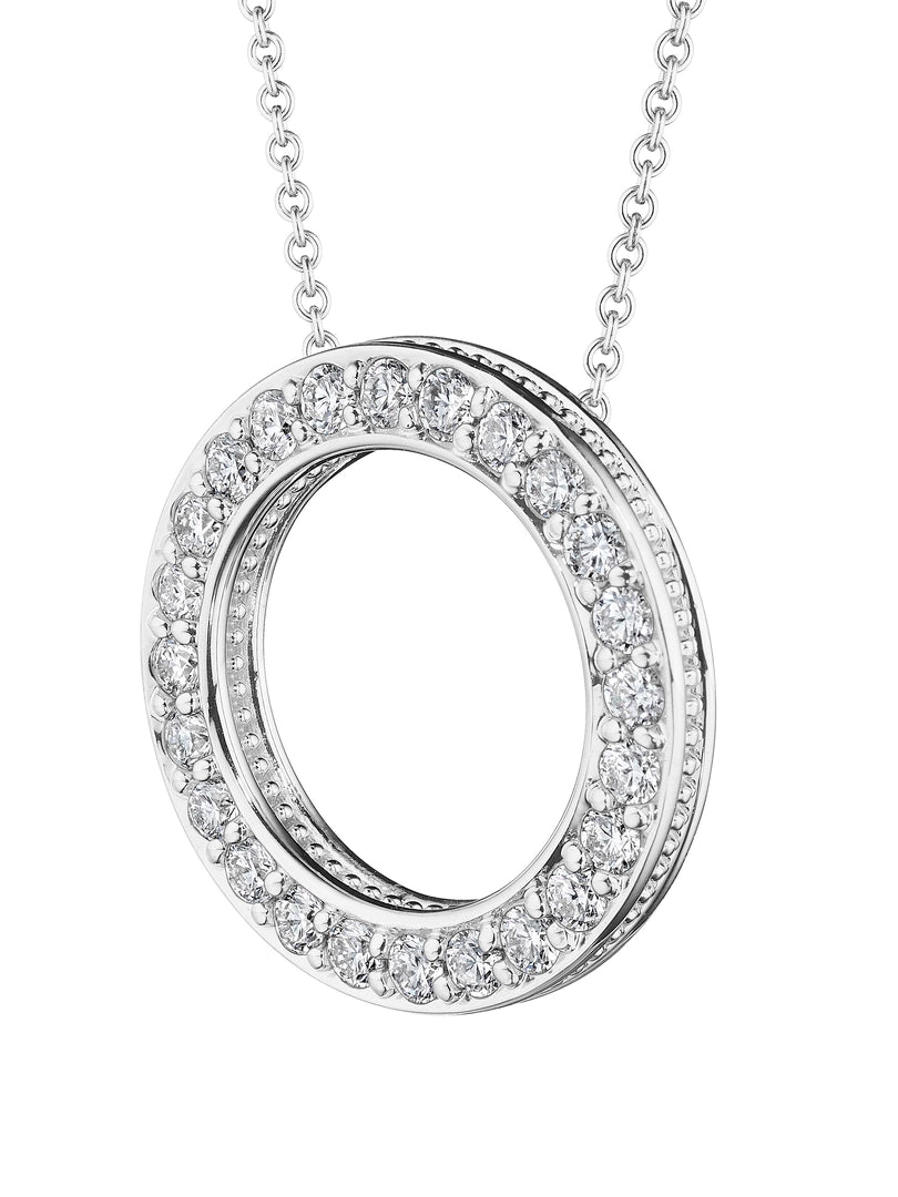 BEADED DIAMOND CIRCLE PENDANT