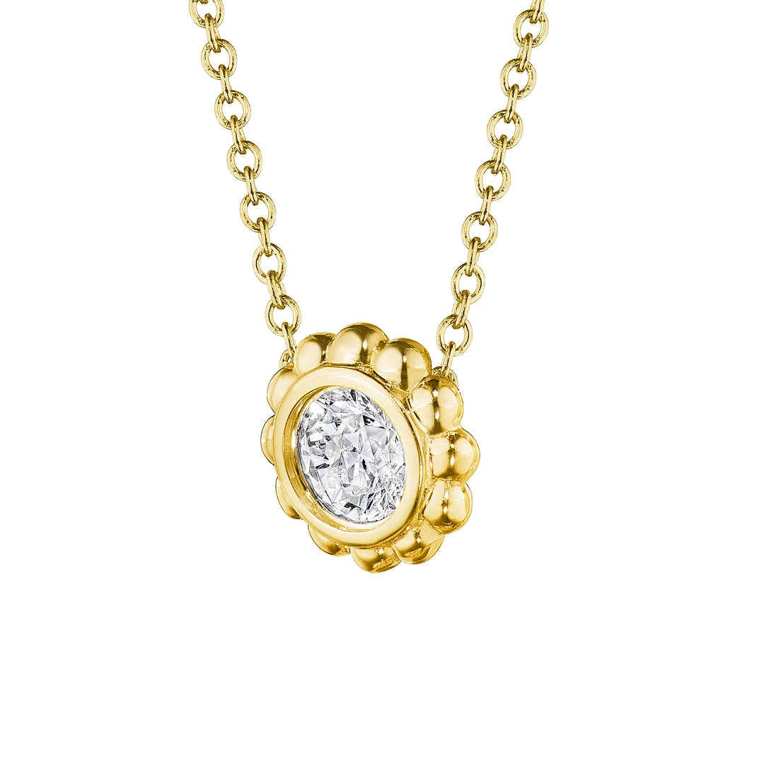 SINGLE DIAMOND BEADED PENDANT