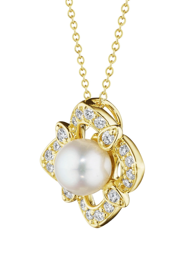FIORE PEARL & DIAMOND PENDANT