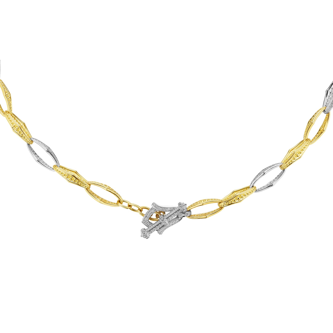 ROSECLIFFE ALTERNATING DIAMOND LINK 18" NECKLACE