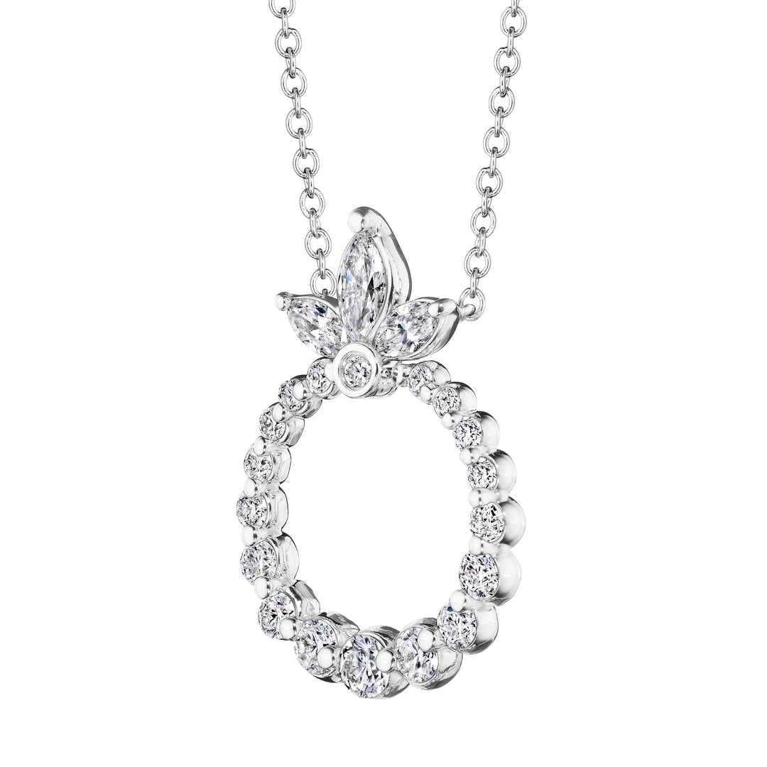 HERA SMALL MARQUISE CIRCLE DIAMOND PENDANT