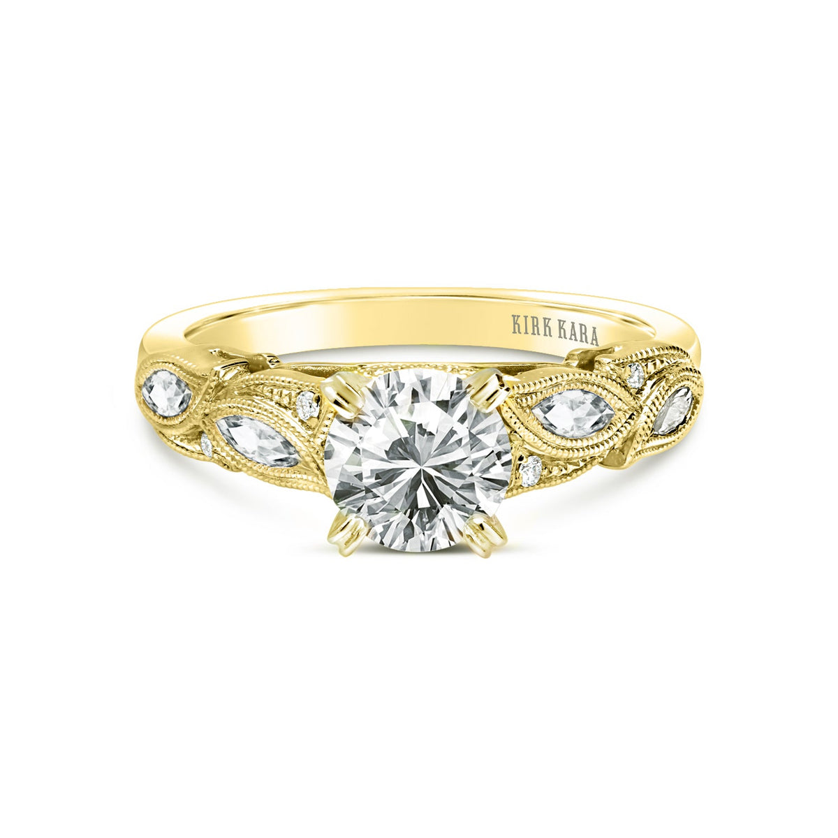 Botanical Floral Marquise Diamond Engagement Ring