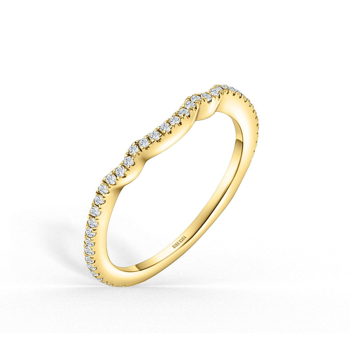 Delicate Curved Diamond Wedding Band