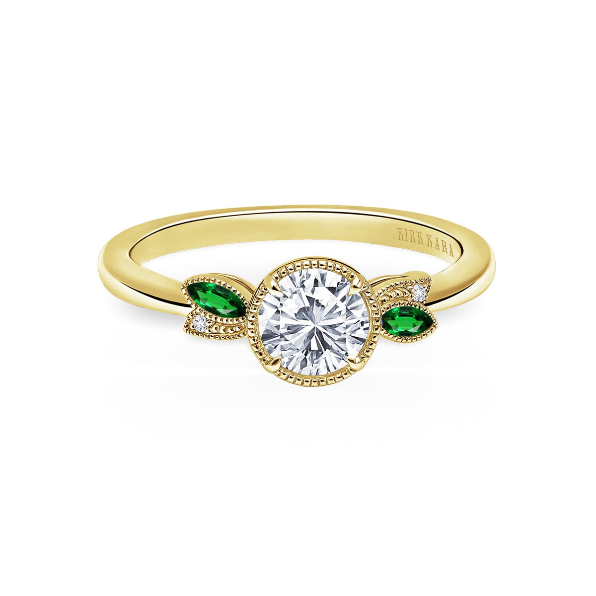 Floral Boho Tsavorite Diamond Engagement Ring
