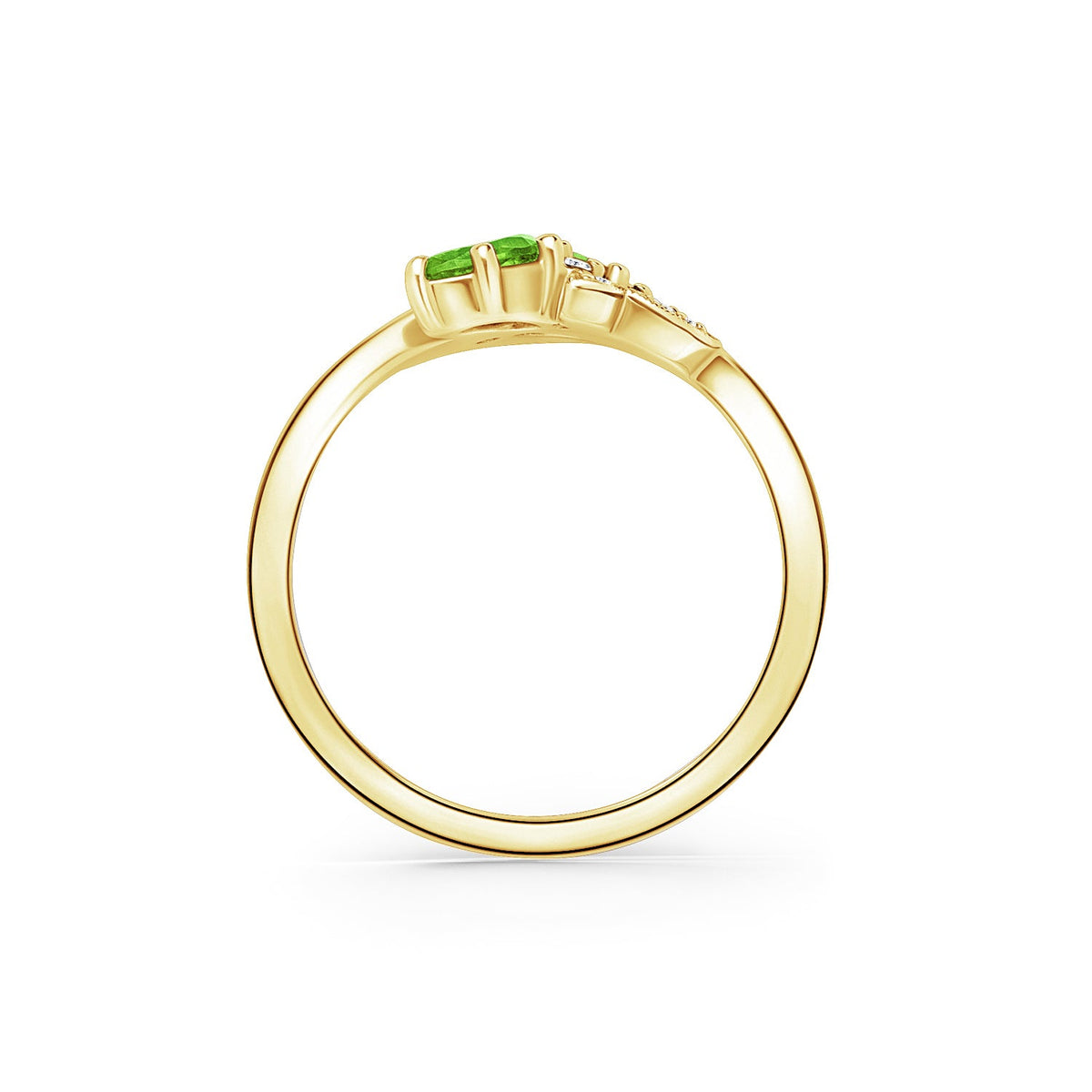 Floral Diamond Tsavorite Bypass Fashion Ring