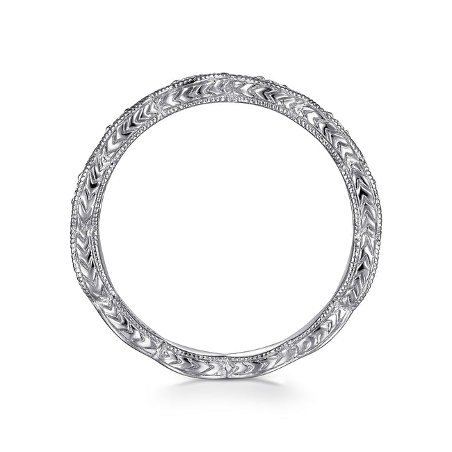 14K White Gold Diamond Bujukan Marquise Station Ring
