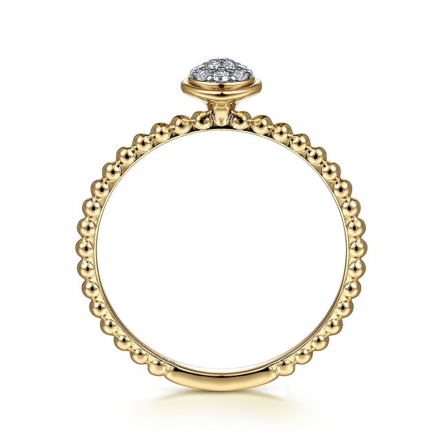 14K Yellow Gold Bujukan Diamond Cluster Ring