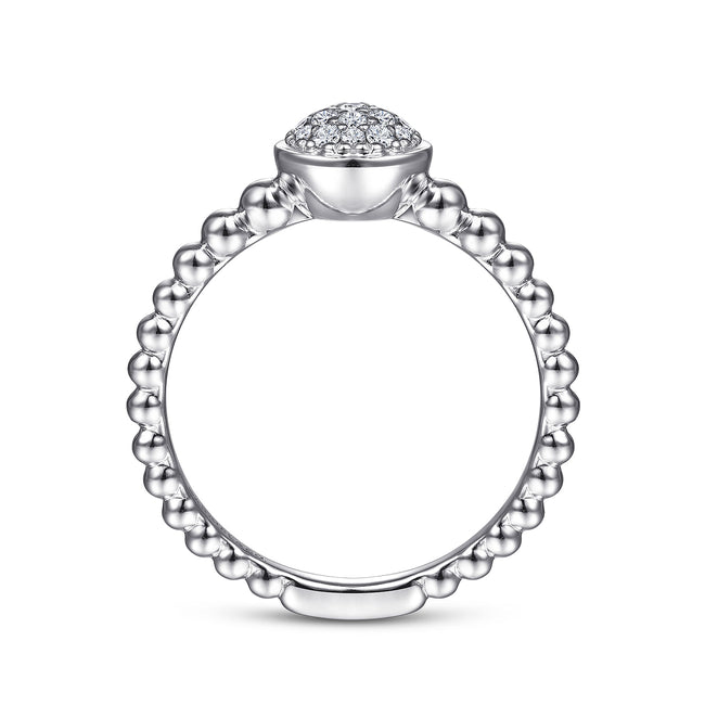 925 Sterling Silver White Sapphire Pavé Bujukan Ring