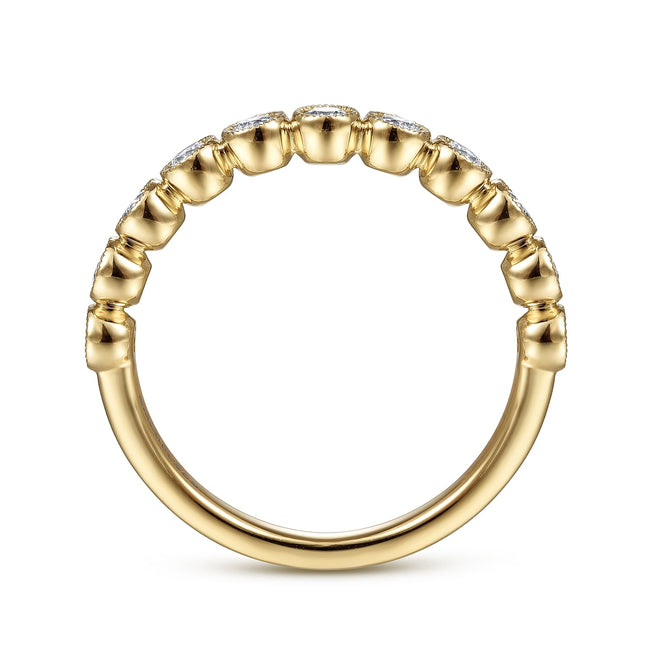 14K Yellow Gold Diamond Stackable Ring