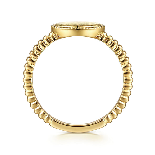 14K Yellow Gold Bujukan Engravable Signet Ring
