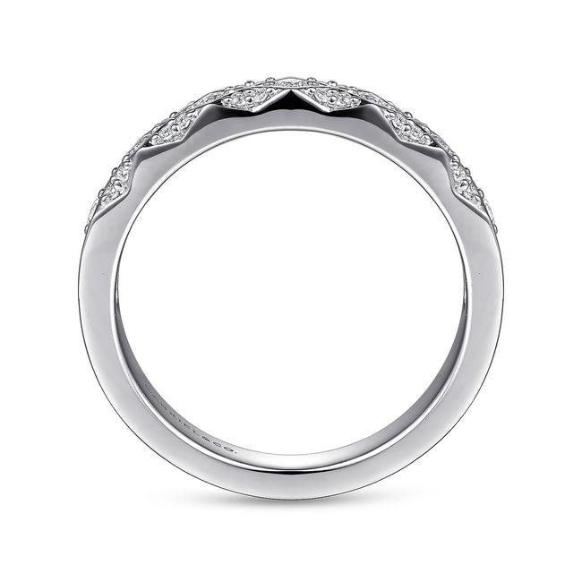14K White Gold Diamond Stackable Ring