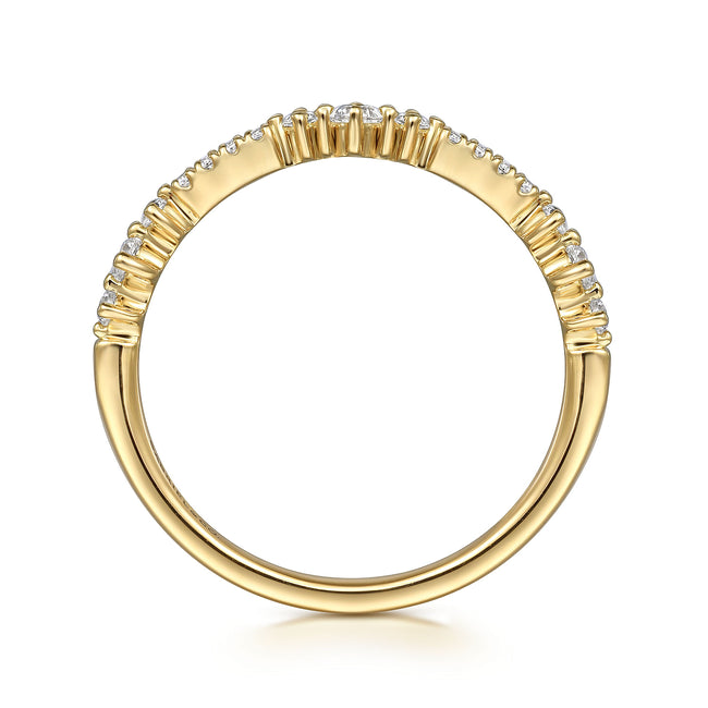 14K Yellow Gold Diamond Ladies Ring