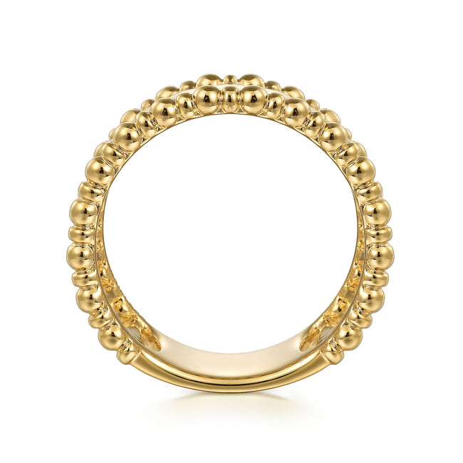 14K Yellow Gold Bujukan Classic Wide Band Ladies Ring