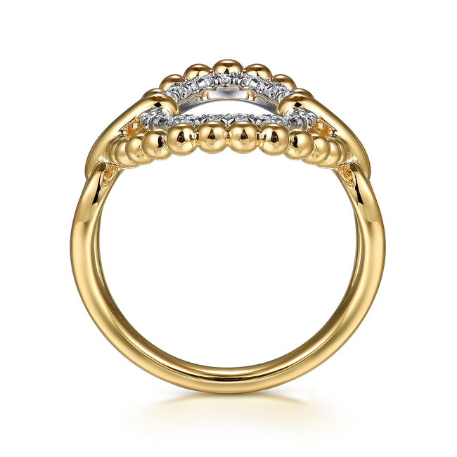 14K Yellow Gold Bujukan Diamond Oval Fashion Ring