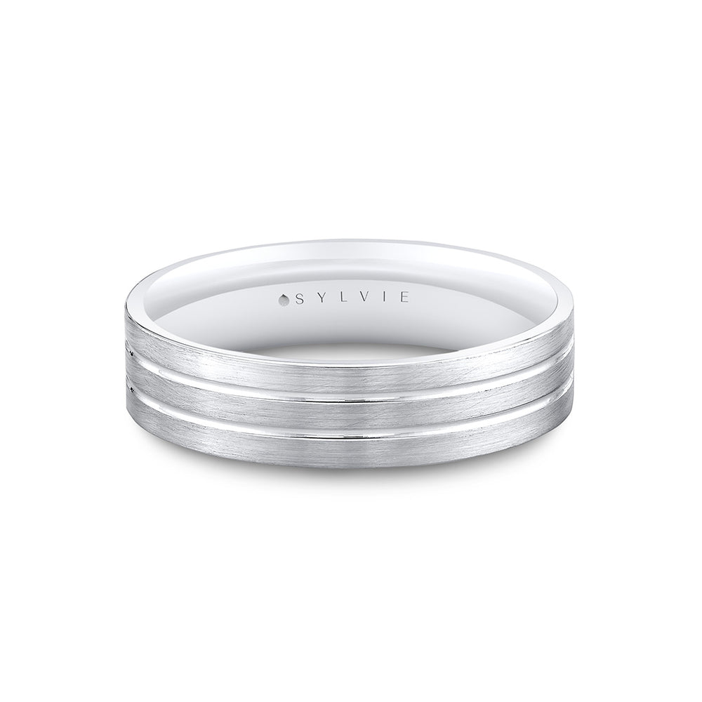 Sylvie Heritage Brushed Grooved Men's Band - Declan