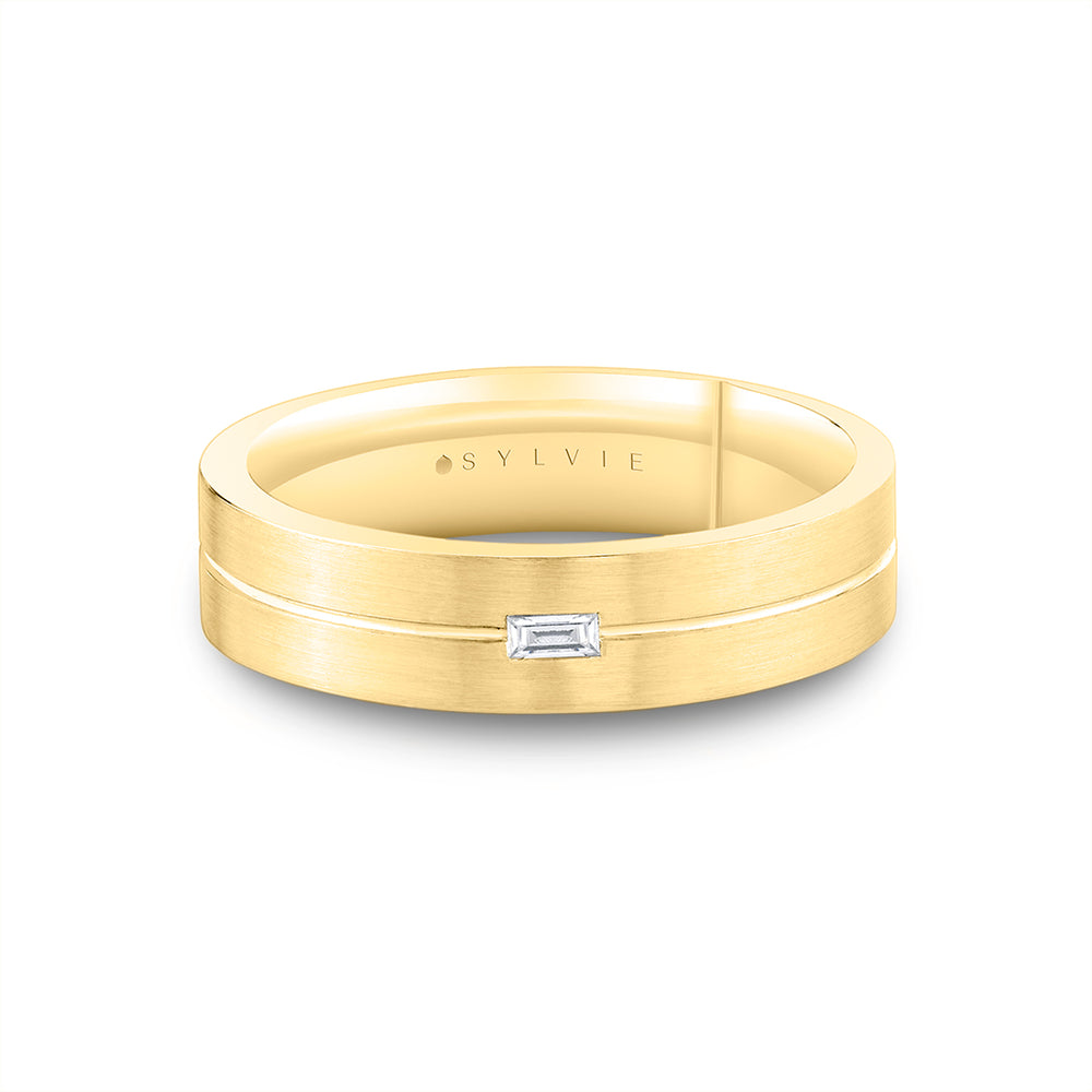 Sylvie Legacy Shell Brushed Baguette Men's Band - Garrett