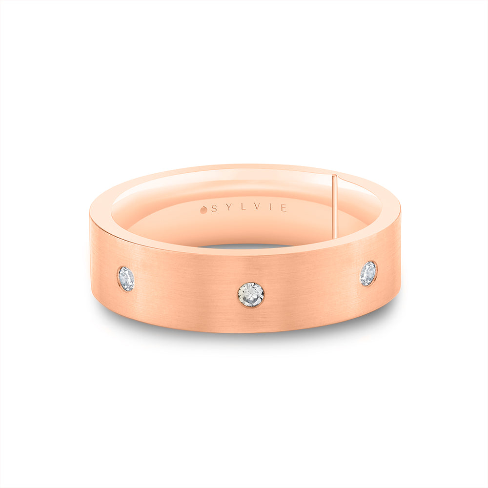 Sylvie Legacy Shell Spaced Diamond Men's Band - Adrian