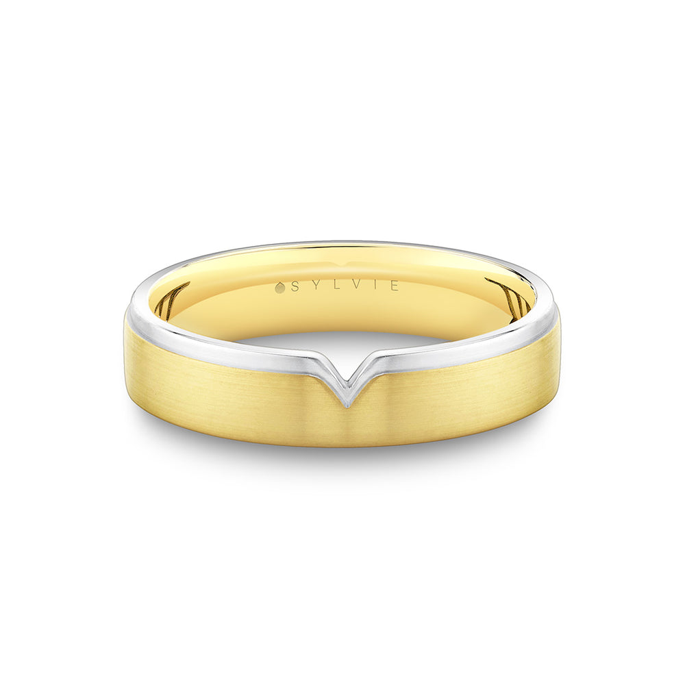 Sylvie Shell Iconelle Two Tone Men's Band with Shell Tip Accent - Hugo