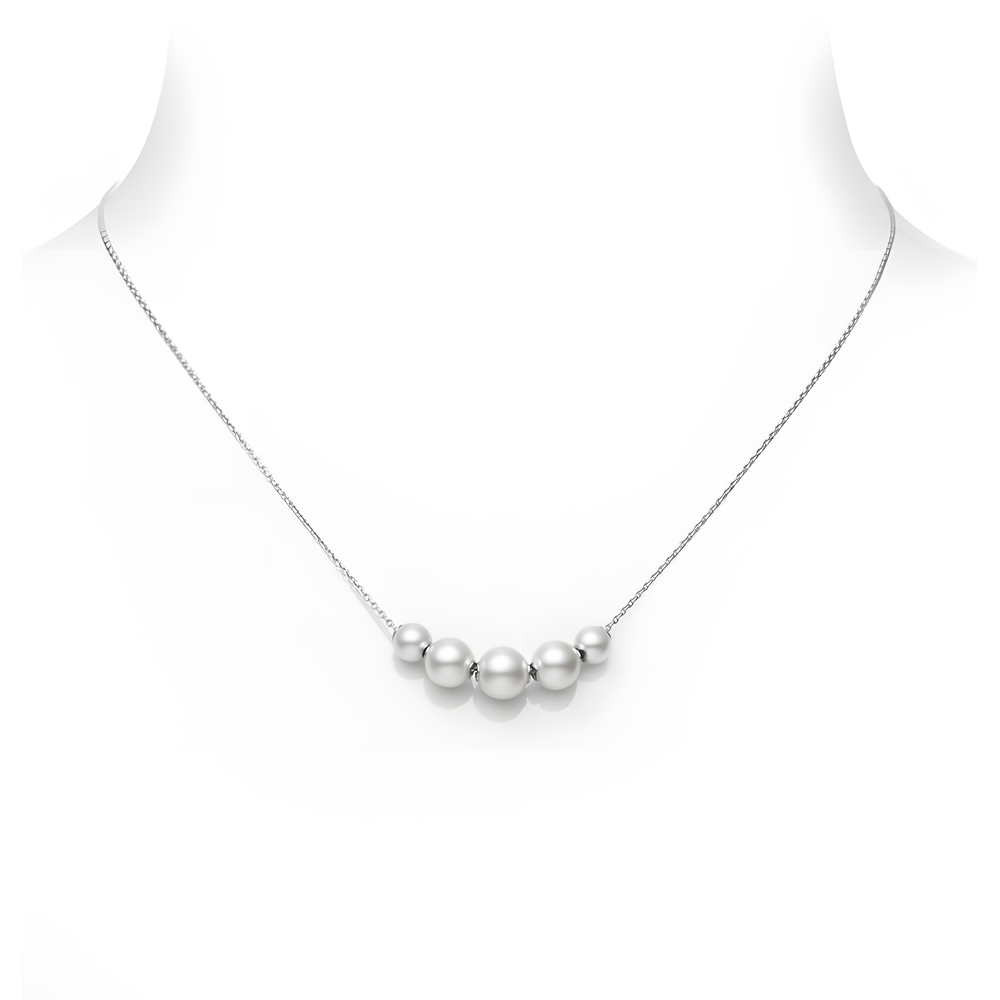 Pearls in Motion Akoya Cultured Pearl Pedant in 18K White Gold