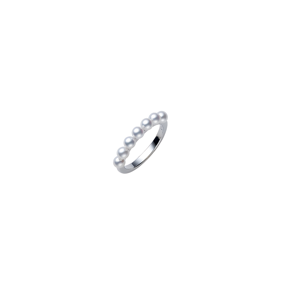 Akoya Cultured Pearl Ring in White Gold
