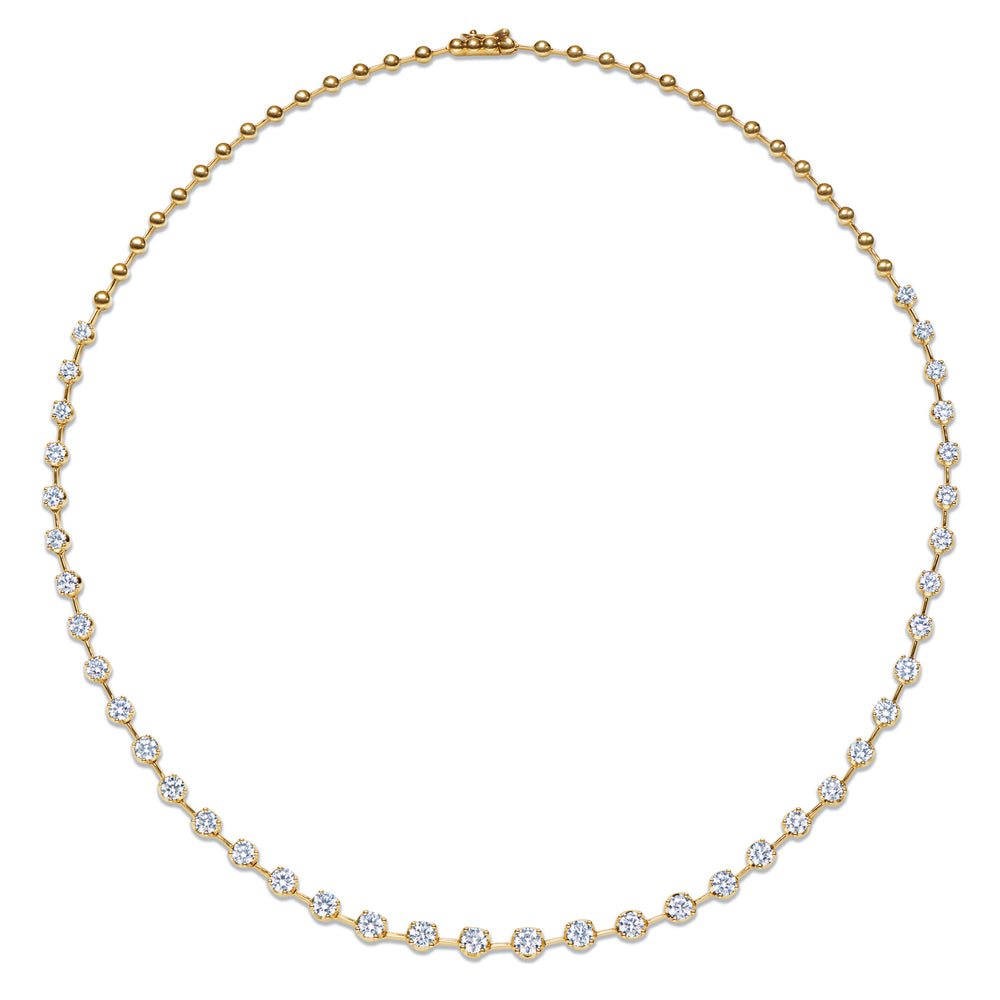 Starry Night Partway Necklace with Diamonds in 18K Yellow Gold
