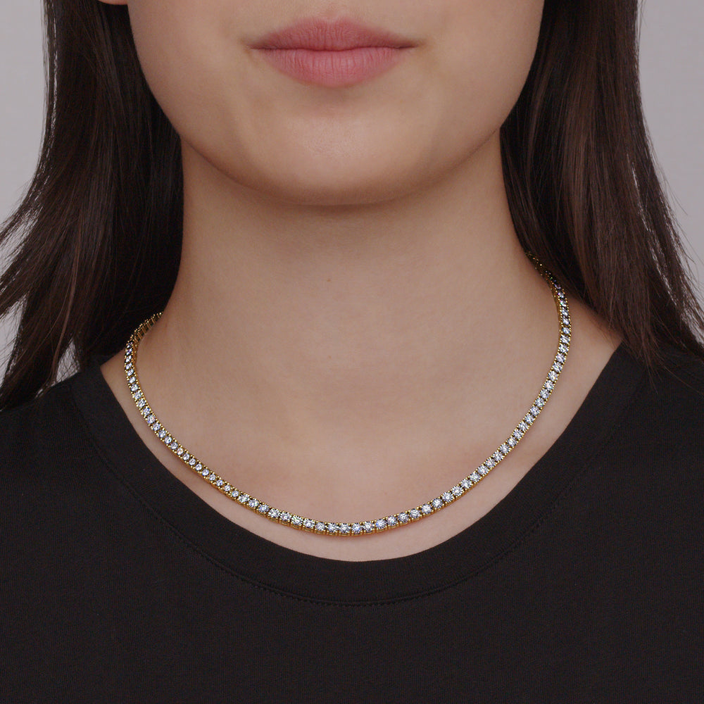 Sunburst Diamond Line Necklace in 18k Yellow Gold