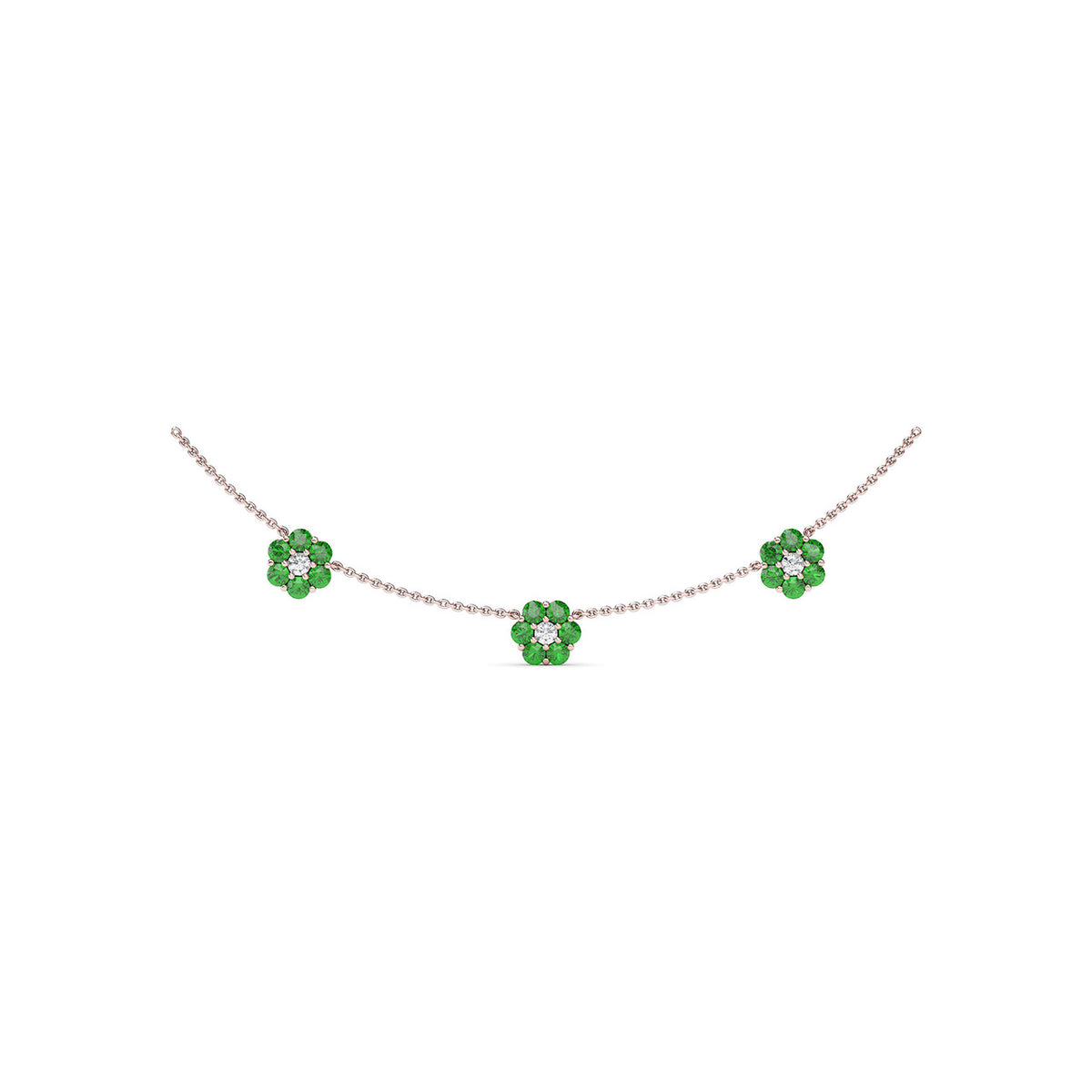 Magnolia Emerald and Diamond Necklace