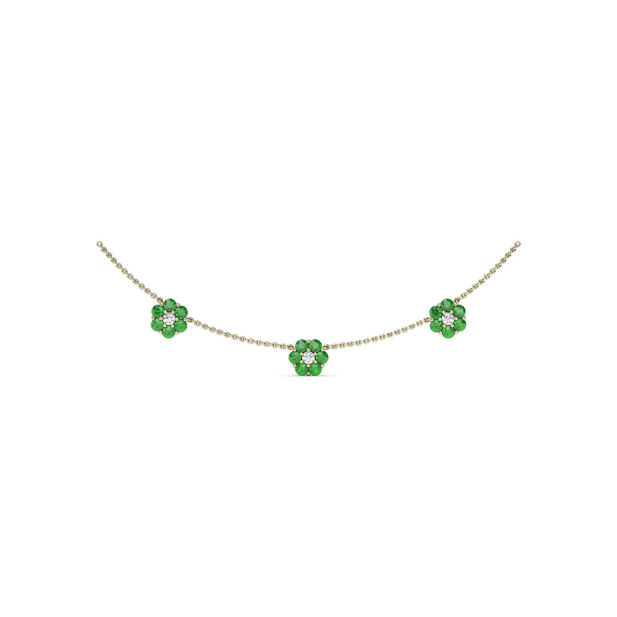 Magnolia Emerald and Diamond Necklace
