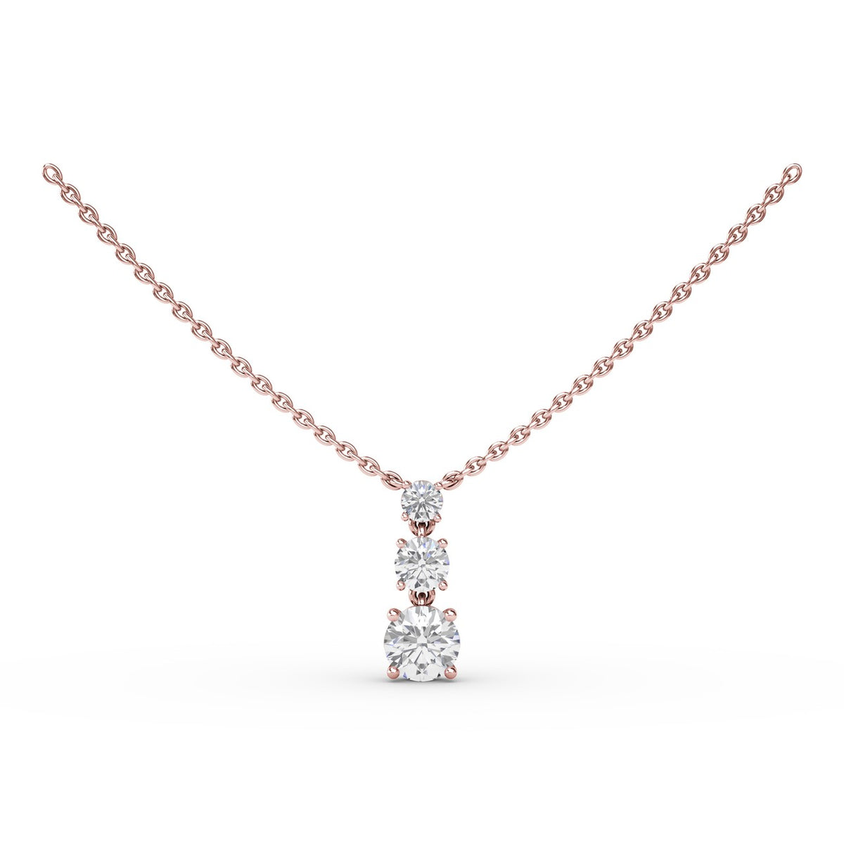Empire Three Stone Drop Necklace