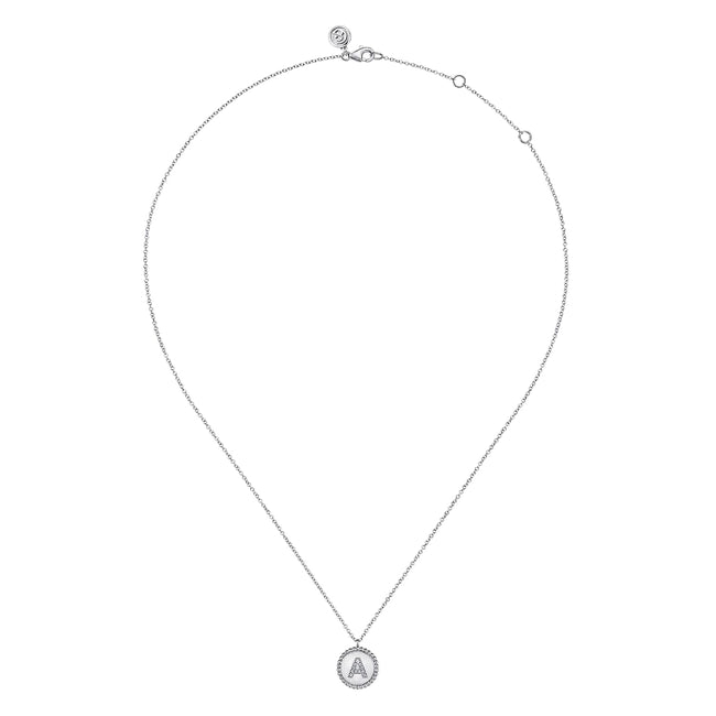 925 Sterling Silver Bujukan Diamond Initial A Necklace