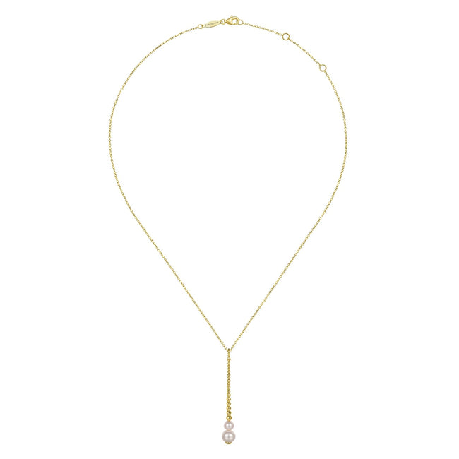 14K Yellow Gold Bujukan Pearl Drop Necklace