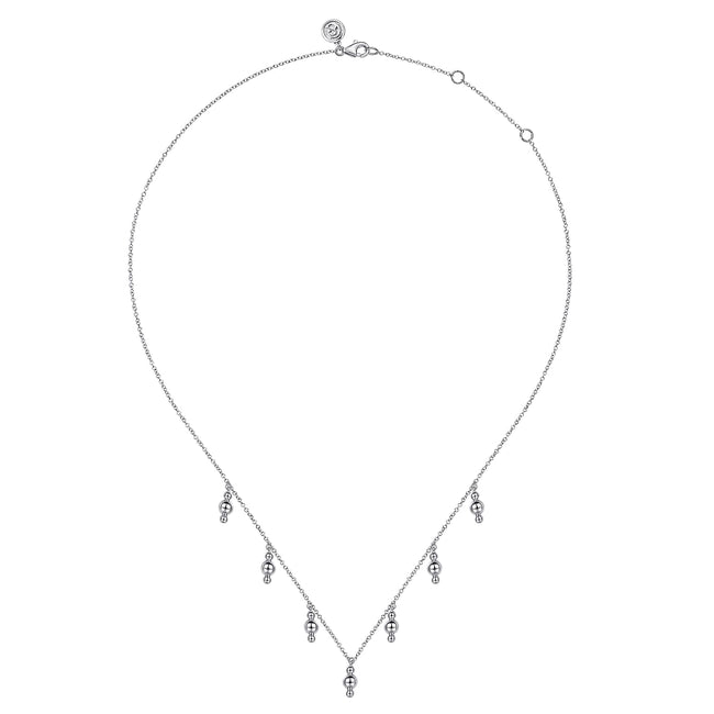 925 Sterling Silver Beads Droplet Necklace