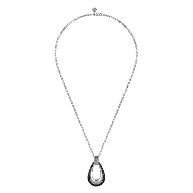 925 Sterling Silver Bujukan Black Spinel Pendant Necklace