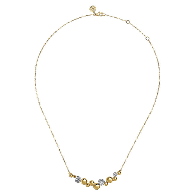 14K White & Yellow Gold Bujukan Pavé Diamond Pendant Necklace