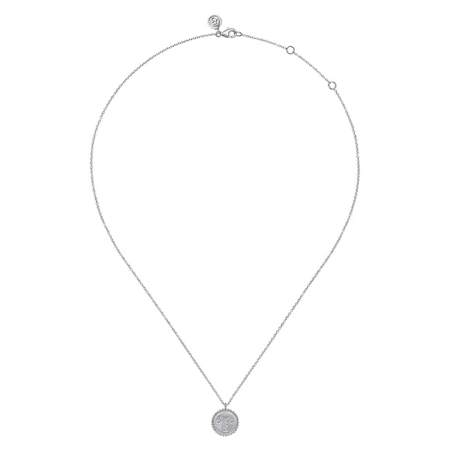 925 Sterling Silver Diamond Bujukan Aries (Mar 21 - Apr 19)Zodiac Pendant Necklace