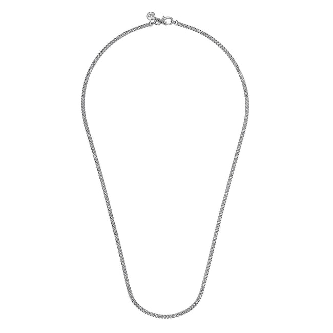 22 Inch 3mm 925 Sterling Silver Solid Men's Cuban Link Chain Necklace