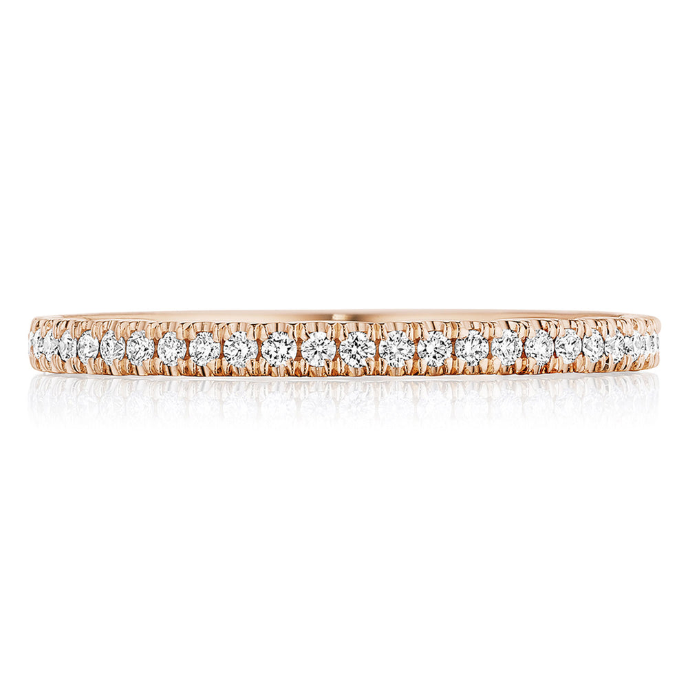French Pavé Diamond Wedding Band