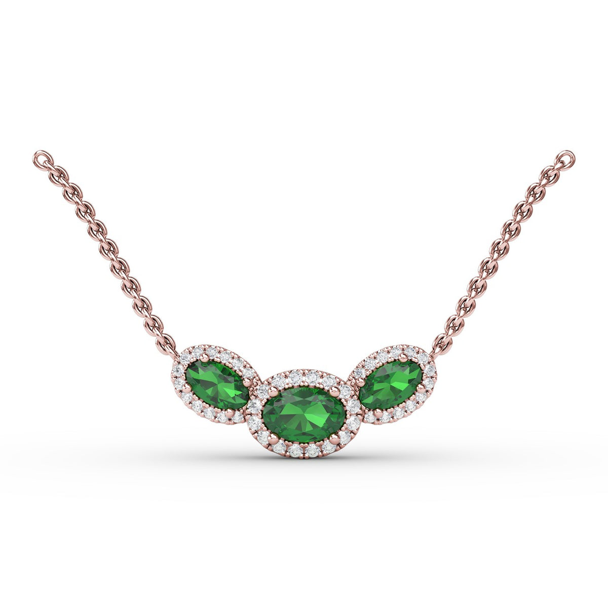 Three Stone Oval Pendant
